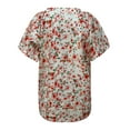 thumbnail image 5 of Samickarr Boho Shirts For Womens Summer Tops Dressy Casual Boho Floral Print V Neck Short Sleeve T-Shirt Loose Fit Blouses Tunics Tops, 5 of 5