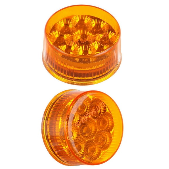 CCIYU Car Marker Light (2) Replacement fit for Truck Trailer Stylish Round Side Marker Light 2" 9 LED Clearance Marker Lamp