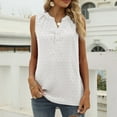 thumbnail image 2 of Chiffon Tops For Women Sleeveless Dot Print Button Down V Neck Loose Blouse Casual Comfortable Solid Shirt, 2 of 2