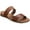 Brown, variant on Womens Easten Faux Leather Slip On Slide Sandals