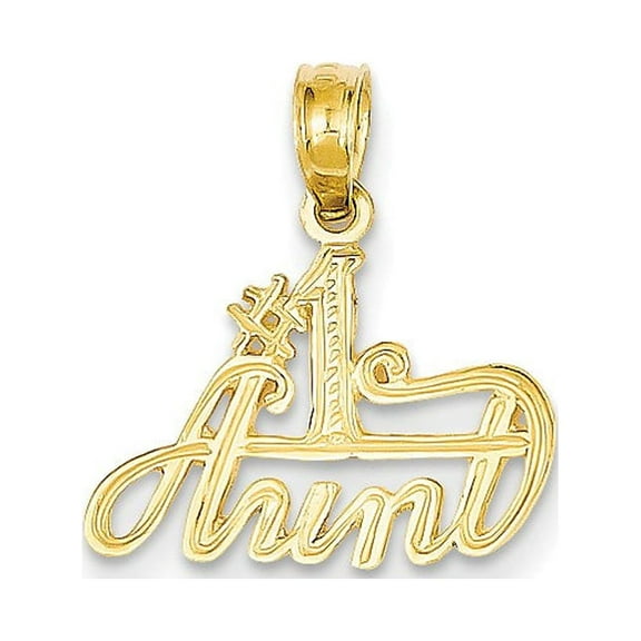 14k Yellow Gold #1 AUNT Charm Pendant