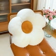 thumbnail image 3 of Cute Sunflower Soft Plush Cushion - Skin-Friendly Seat Pad for Sofa, Living Room & Bedside Window Seat, Vibrant Floral-Themed Decor, Non-Slip Bottom & Washable Fabric, Durable Plush, 14in, White, 3 of 7