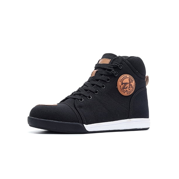 Botas de moto transpirables para todas las estaciones - Zapatillas de ciclismo de moto unisex,Negro,43