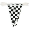 thumbnail image 3 of CNKOO Black and White Banner Checkered Flag Hanging Banner Racing Party Decorations 30 Meter, 3 of 7