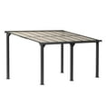thumbnail image 6 of GVN Patio Garden Pergola, Pergola Canopy, 10 x 14 Ft Lean to Gazebo, Outdoor Pergola on Clearance, Hardtop Deck Metal Awnings, Frosted Gray, 6 of 7