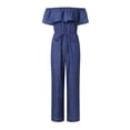 thumbnail image 5 of Manxivoo Denim Jumpsuit for Women Jumpsuits Off Shoulder Look Playsuits Club Long Party Jumpsuits for Women Navy, 5 of 8