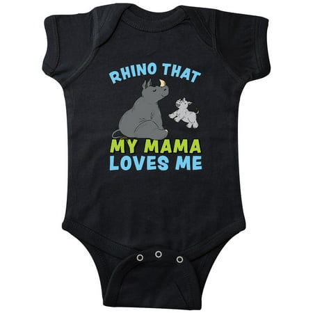 

Inktastic Rhino That My Mama Loves Me with Cute Rhinos Gift Baby Boy or Baby Girl Bodysuit