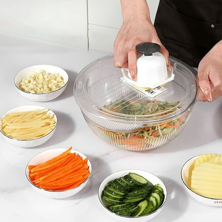 

XiYin Vegetable Basket - Vegetable Basket With Cutting Tools Strain Wash And Vegetables Fruit Multi Function Kitchen Vegetable Washing Basket Household goods