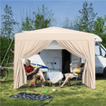 thumbnail image 2 of Renwick 10x10ft Enclosed Pop-Up Canopy with Mesh Window, Beige, 2 of 7