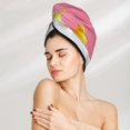 thumbnail image 2 of Yiaed A Funny Cat Print Hair Cap with Button,Coral Fleece Hair Towel Wrap for Women Wet Hair,Quick Dry Turban for Wet Hair Long Thick Hair, 2 of 5