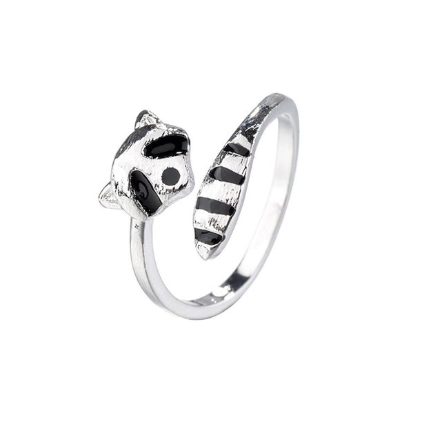 Anillo Abierto De Mapache Creativo, Anillos De Apertura De Animales Bonitos, Anillo De Dedo Ajustable Para Fiesta De Mujer sonducket AP005733-00