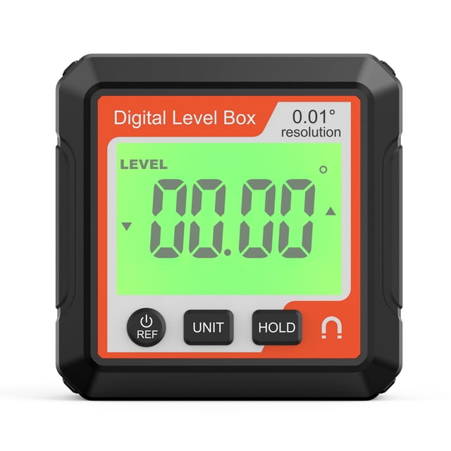 Graflsoa Digital Inclinometer with Magnetic Base, Angle Finder, Electronic Protractor, JD10 Model, ABS Material, 4x90° Range, 0.05° Resolution, Red/Black/White Options