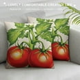 thumbnail image 3 of Nawypu  Throw Pillow Cover Watercolor Fruits Red Tomatoes Green Leaves Hand Drawn Splash Pastel Paint Square Pillow Case Cushion Cover for Home Car Decorative, 3 of 5