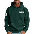 thumbnail image 2 of Proud Dad Hoodie Comfortable Cotton Blend Sweatshirt with American Flag Design Pink, 2 of 5