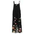 thumbnail image 6 of Pants for Women Jumpsuits Flower Printing Button Pocket Jeans Jumpsuit,Womens Pants Black S, 6 of 6