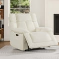 thumbnail image 4 of Spruce & Spring Power Lay Flat Recliner with Bluetooth Speakers & Lumbar Support, Cream, 4 of 10