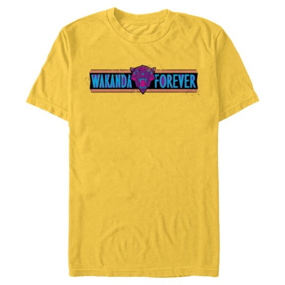 Marvel Black Panther: Wakanda Forever Movie Stylized Logo - Short Sleeve Blended T-Shirt for Adults - Customized-Yellow