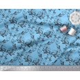 thumbnail image 2 of Soimoi Blue Modal Satin Fabric Filigree Damask Print Sewing Fabric Yard 42 Inch Wide, 2 of 3