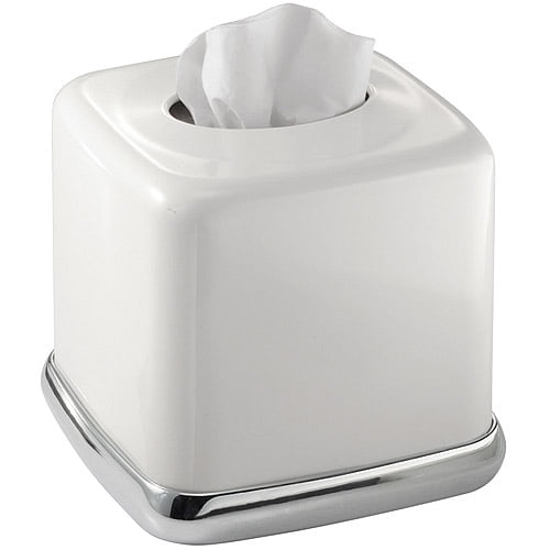 InterDesign York Bath Collection, Facial Tissue Box Cover/Holder for Bathroom Vanity Countertops