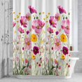 thumbnail image 2 of Spring Flower Shower Curtain for Bathroom, Pink Beauty Watercolor Hand-painted Modernism Waterproof Cloth Fabric Bathroom Accessories Set with 12 Rust Proof Plastic Hooks, 72"x84", 2 of 9