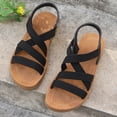 thumbnail image 3 of Comfortable Flat Sandals Outdoor Walking Hiking Sandals for Women Casual Outerwear Summer Breathable Elastic Round Toe Soft Bottom Sandals, 3 of 9