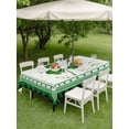 thumbnail image 3 of Outdoor Tablecloth with Umbrella Hole and Zipper, St. Patrick's Day Rectangle Table Cloth 60x102 Inch Waterproof Tablecloth, Green Shamrock Buffalo Plaid Spring Picnic Table Cover for Patio Camping, 3 of 7