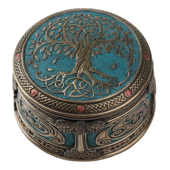 Veronese Design Bronze Finish Spiritual Tree of Life Trinket Box