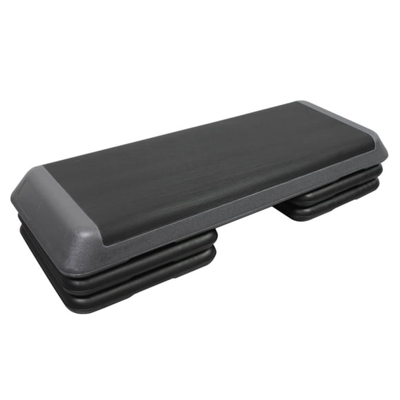 PRISP Professional Aerobic Stepper, 3 Levels (4 / 6 / 8 in - 10 / 15 / 20 cm), Large Adjustable Exercise Step Platform; 110 x 42 cm