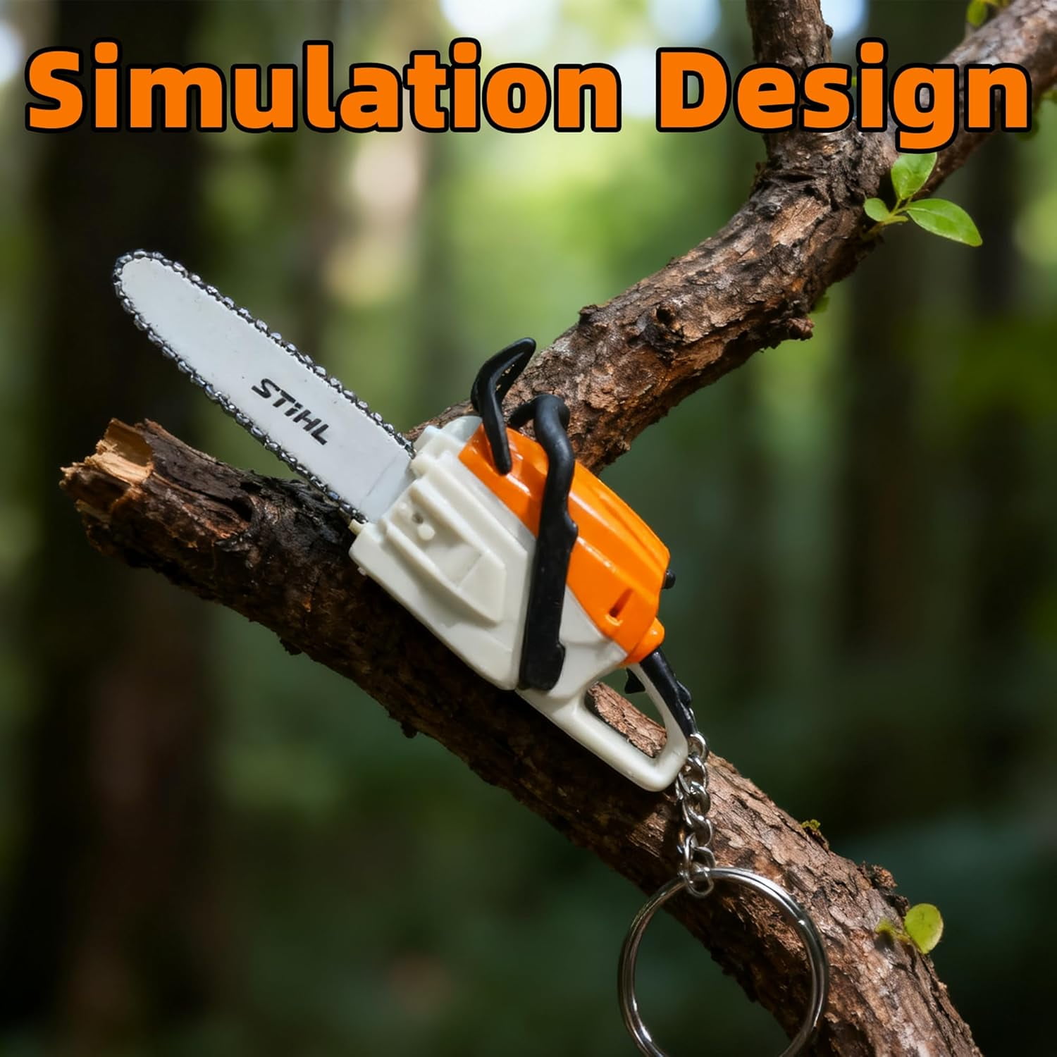 Mini Chainsaw Keychain, Portable Chainsaw Key Ring, Outdoor Tool Themed Gift for Mechanics, Forestry Workers, Firefighters & DIY Lovers