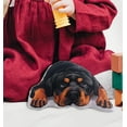 thumbnail image 6 of WIRESTER 9.84 inches Faux Linen Fabric & PP Cotton Filler Animal Shaped Pillow Cushion, Rottweiler Dog Lying Down Looking Up, 6 of 6