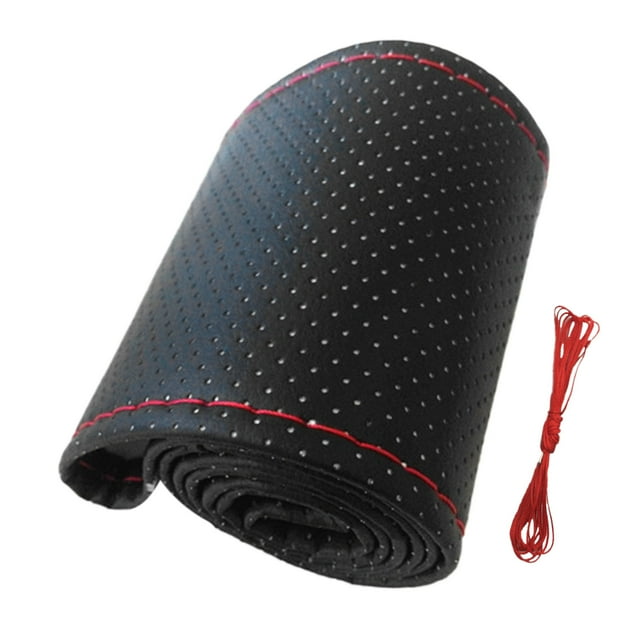 Ensemble de Housse de Volant, Résistant à l'Usure Démontable Simple Perforé Universel pour Voiture pour 38cm de Diamètre Noir, Noir Rouge, Beige, Gris