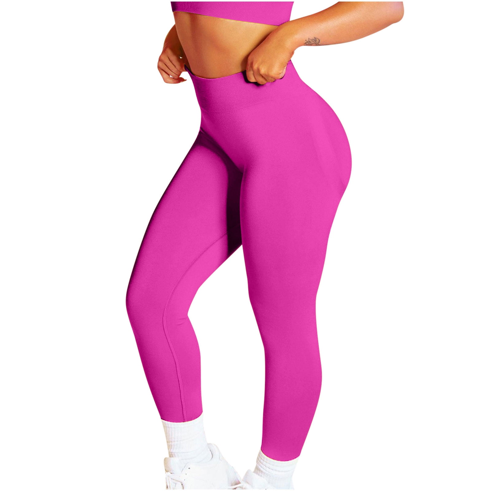 Hot Pink And Black Leggings