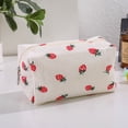 thumbnail image 4 of Beforeyayn Strawberry INS Style Pencil Bag, Cute large capacity stationery pouch for students, perfect for cosmetic storage, beige color, and fresh strawberry design., 4 of 6