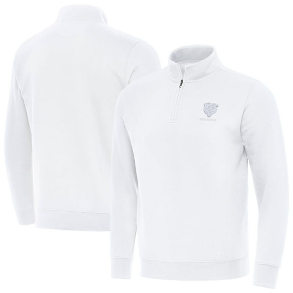 Men's Antigua White Chicago Bears Victory Quarter-Zip Top