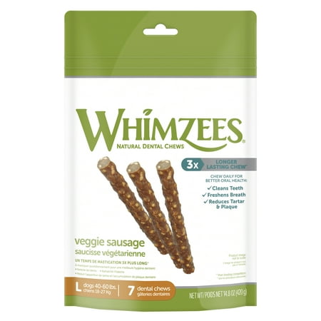 UPC: 0815436016194 | WHIMZEES by Wellness Veggie Sausage Natural Grain Free Dental Chews for Dogs  Large Breed  7 count