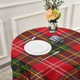 thumbnail image 5 of Dreamtimes Round Tablecloth 60In,Christmas Plaid Red and Green Table Cover Water Resistant Spill Proof Large Table Cover for Indoor & Outdoor Family Gathering Dinner, BBQ Christmas Decoration98, 5 of 7