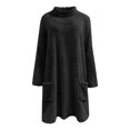 thumbnail image 2 of Solthread Womens Sherpa Tunic Sweatshirt Turtleneck Long Sleeve Side Pockets Pullover Casual Travel Outfit Relaxed Wardrobe Tops, 2 of 5