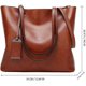 thumbnail image 2 of Womens Soft Leather Handbags Large Capacity Retro Vintage Top-Handle Casual Tote Shoulder Bags Black, 2 of 4