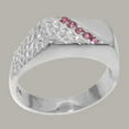 thumbnail image 2 of LBG British Made 10k White GoldMens Ring Natural Pink Tourmaline band Ring - 33 size options - Size 7.5, 2 of 6