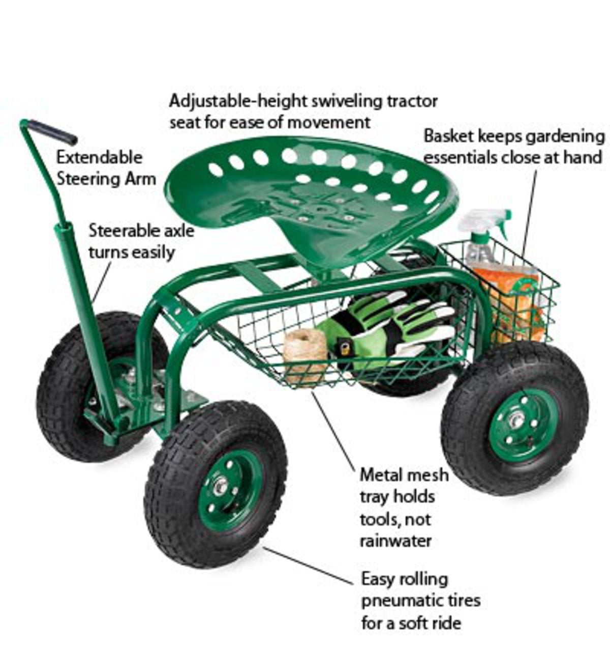 ScootNDo Rolling Garden Seat Gardening Wagon