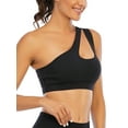 thumbnail image 4 of SHCKE Women's Sexy One Shoulder Cut Out Sports Bra Yoga Workout Tops Gym Fitness Activewear Medium Support, 4 of 5