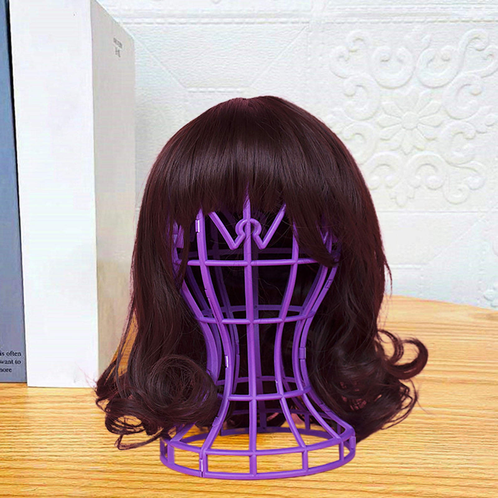 Travelwant Wig Stand Multifunctional Folding Portable Wall-Mounted Wig  Holder Hanging Wig Stands Vertical Wig Hanger for All Wigs and Hats