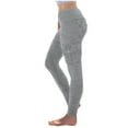 thumbnail image 6 of CQONEPT Womens Yoga Pants with Multi Pockets Casual Tummy Control Tighting Fiting Cargo Pants Slim Fit High Waist Leggings Gray S, 6 of 7