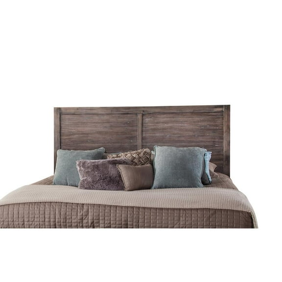American Woodcrafters Aurora Weathered Gray Wood King Panel Headboard
