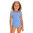 thumbnail image 3 of Abcomgle Girls Swimsuits Size 7-8 Stretchy One Piece Little Girls Swimsuit Cute Polka Dot Ruffled Girls Bathing Suit, 3 of 7