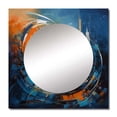 thumbnail image 2 of Designart "Equilibrium of Orange and Blue IV" Modern Geometric Square Mirror For Wall Decor - Large Blue Square Printed Wall Mirror Art - Square Modern Mirror - Wall Mounted Square Large Mirror, 2 of 5