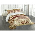 thumbnail image 3 of Ambesonne Detroit Quilted Bedspread Set 3 Pcs, Vintage Michigan Auto, Queen Size, Pale Yellow Burgundy, 3 of 5