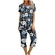 thumbnail image 1 of Conjunto de Verano para las Mujeres Impreso Cuello Redondo sin Mangas Y Pantalones, Casual Dos Piezas para las Mujeres, 1 of 5