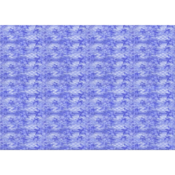 Ahgly Company Indoor Rectangle Patterned Jeans Blue Area Rugs, 7' x 9'