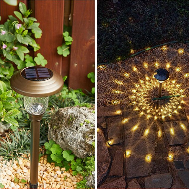 2pcs Outdoor Lamp Solar-Powered Light With Shadow Effect Decorative patio solar light Lantern For Villa Garden Patio Pathway